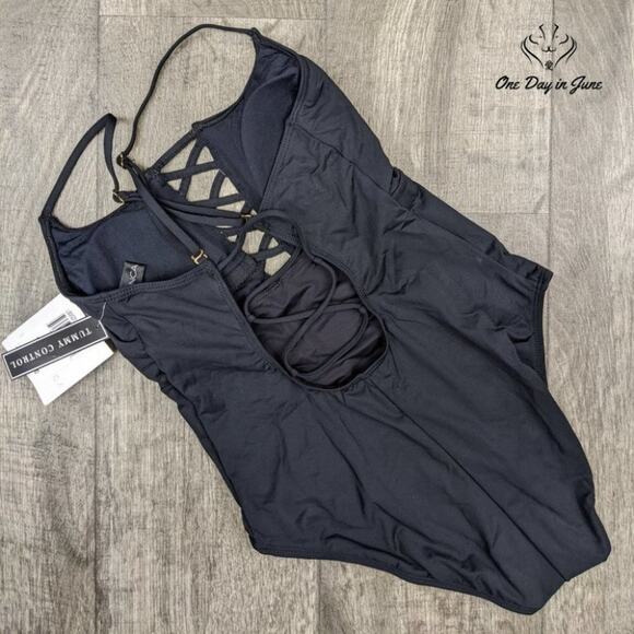 La Blanca Island Goddess Lace-up One-Piece Swimsuit Size 8 - Picture 4 of 4